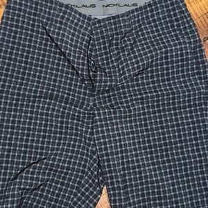 Black and White Casual Flat Front Shorts